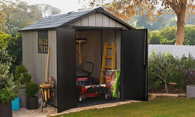 Caseta de jardín de resina – Gris – 7,2 m²